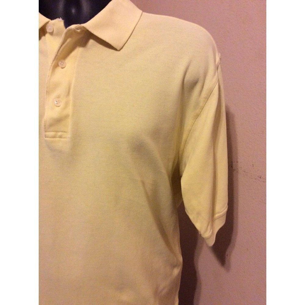 Men's Slazenger Golf Polo Shirt Size Large L Yellow Short Sleeve Cotton - Picture 5 of 11